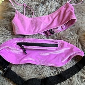 Very cute velvet triangl top and Fanny pack